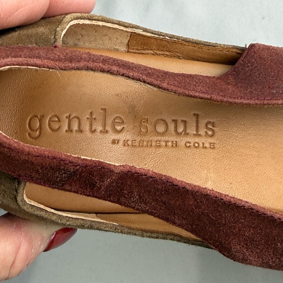 Gentle  Souls  by Kenneth Cole Leather Suede Luca Strap Size 8.5 Dark Maroon - Picture 9 of 14